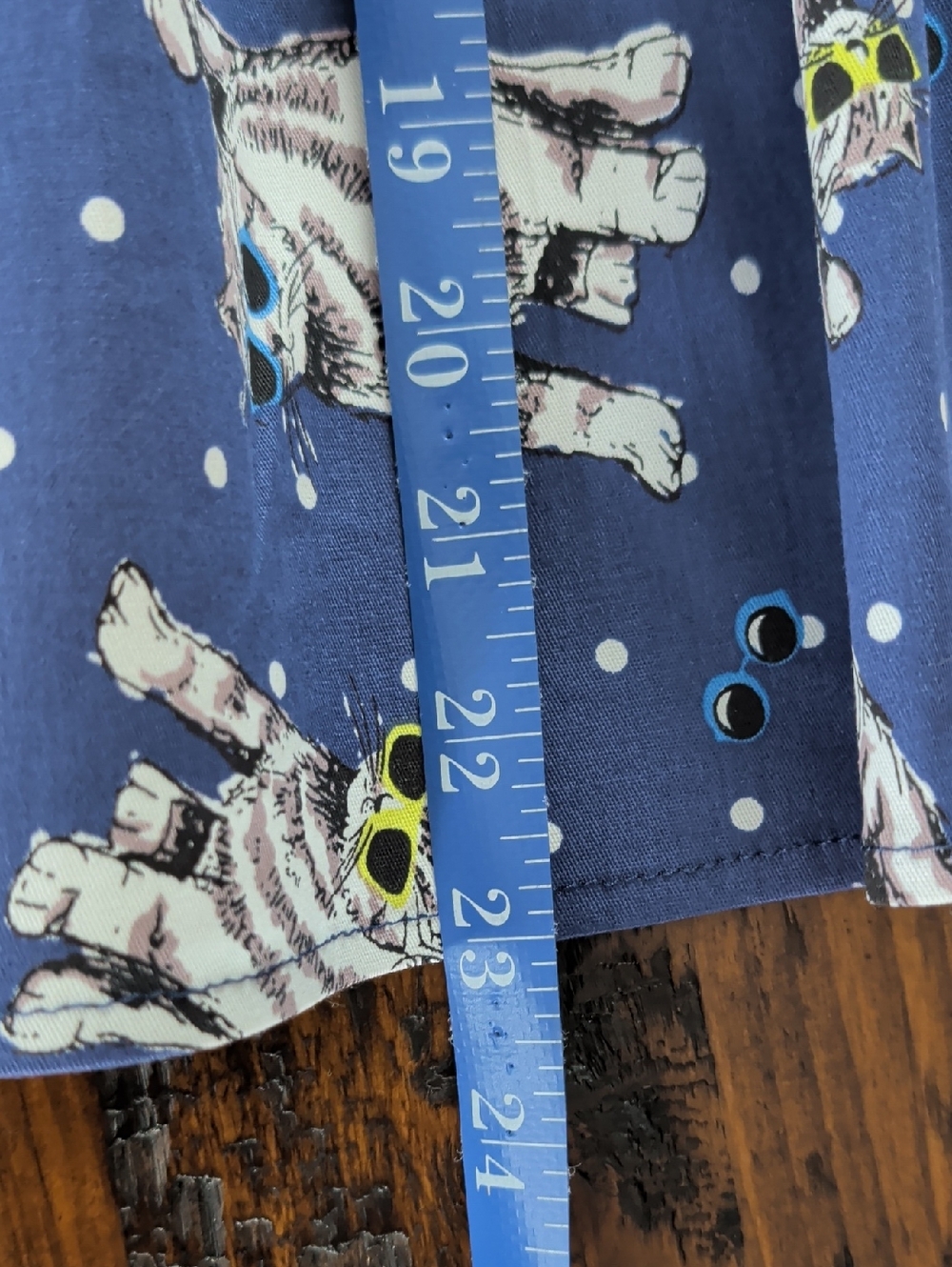 Blue Novelty Cat with Sunglasses Print Pleated Skirt Size S - Picture 12 of 13